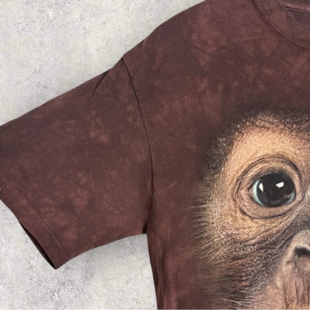 The Mountain Monkey Face Brown T-Shirt Size Medium Short Sleeve Crew Neck Tee M - Picture 5 of 10